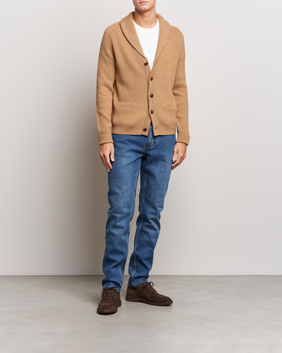 Men | Sweaters & Knitwear | Morris | Brayden Shawl Cardigan Camel