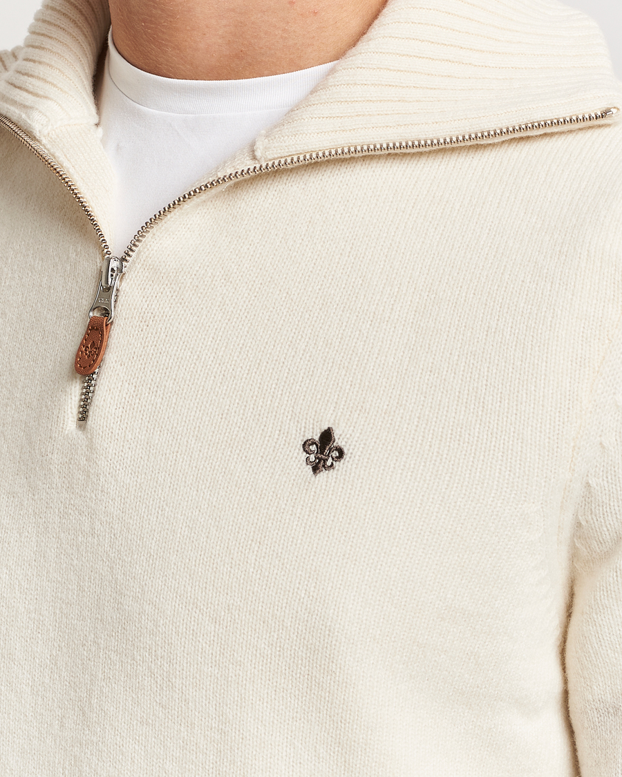 Men | Sweaters & Knitwear | Morris | Newton Half Zip Off White