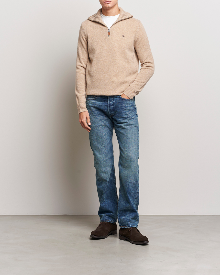 Men | Sweaters & Knitwear | Morris | Newton Half Zip Khaki