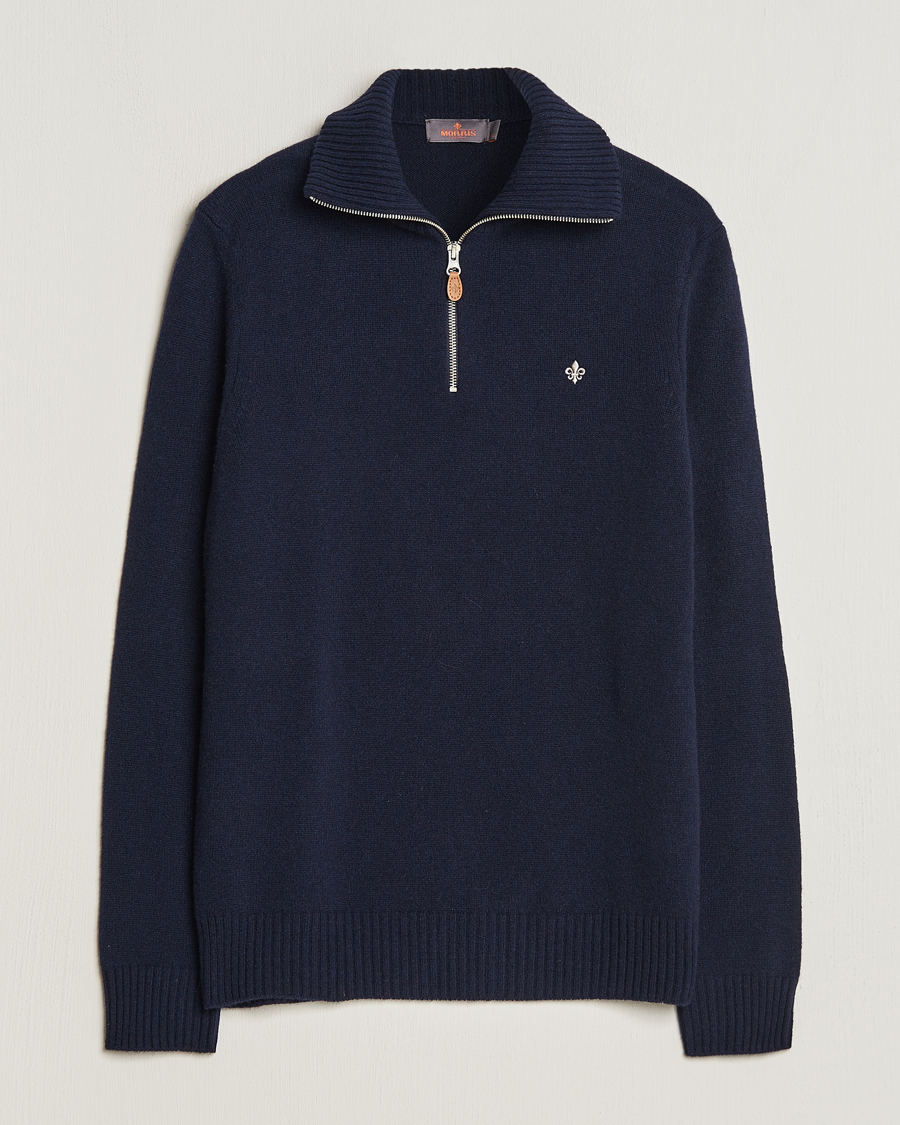 Men | Sweaters & Knitwear | Morris | Newton Half Zip Navy