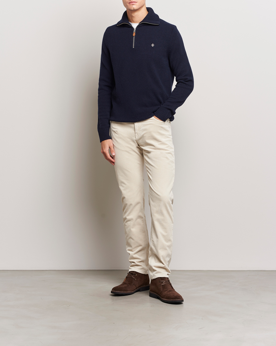 Men | Sweaters & Knitwear | Morris | Newton Half Zip Navy