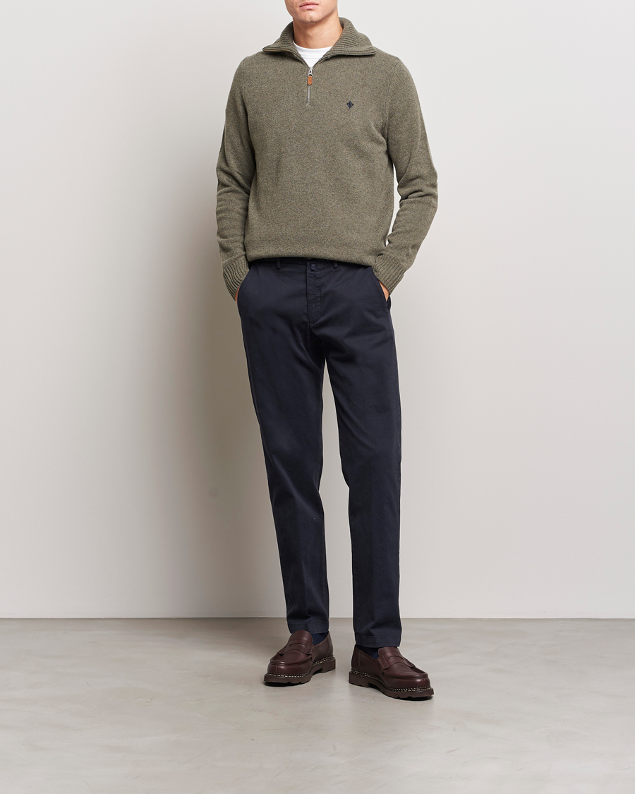 Men | Sweaters & Knitwear | Morris | Newton Half Zip Olive
