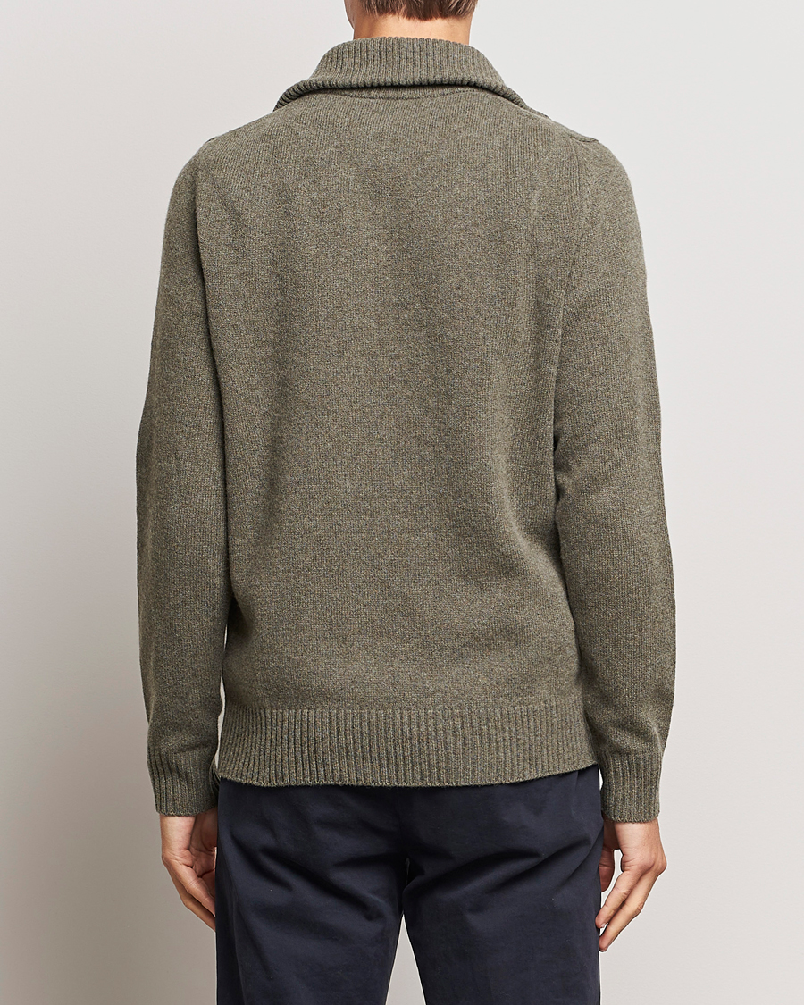 Men | Sweaters & Knitwear | Morris | Newton Half Zip Olive