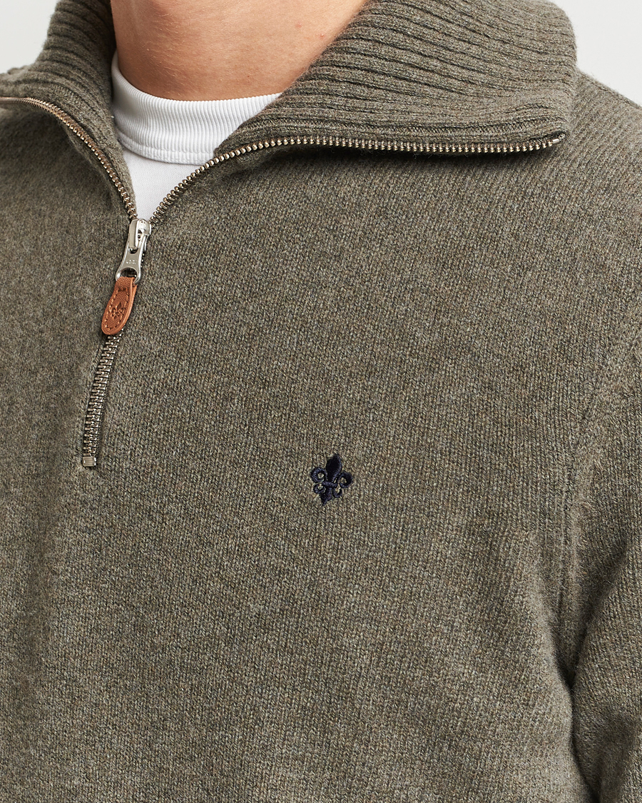 Men | Sweaters & Knitwear | Morris | Newton Half Zip Olive