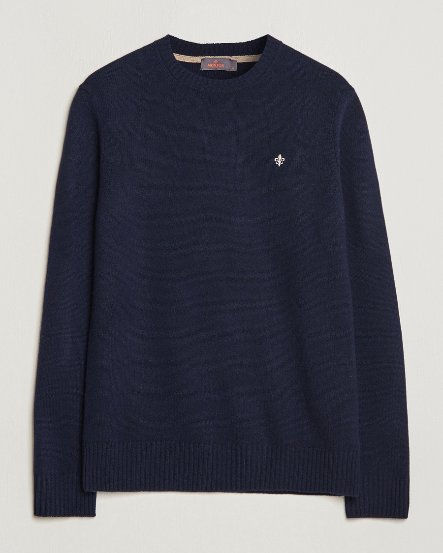 Men | Sweaters & Knitwear | Morris | Newton Crew Neck Navy