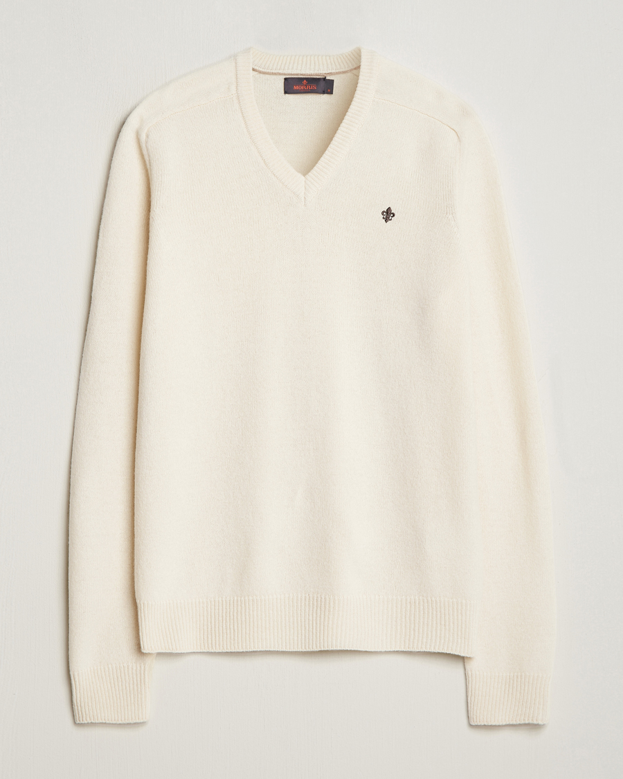 Men | Sweaters & Knitwear | Morris | Newton V-neck Off White