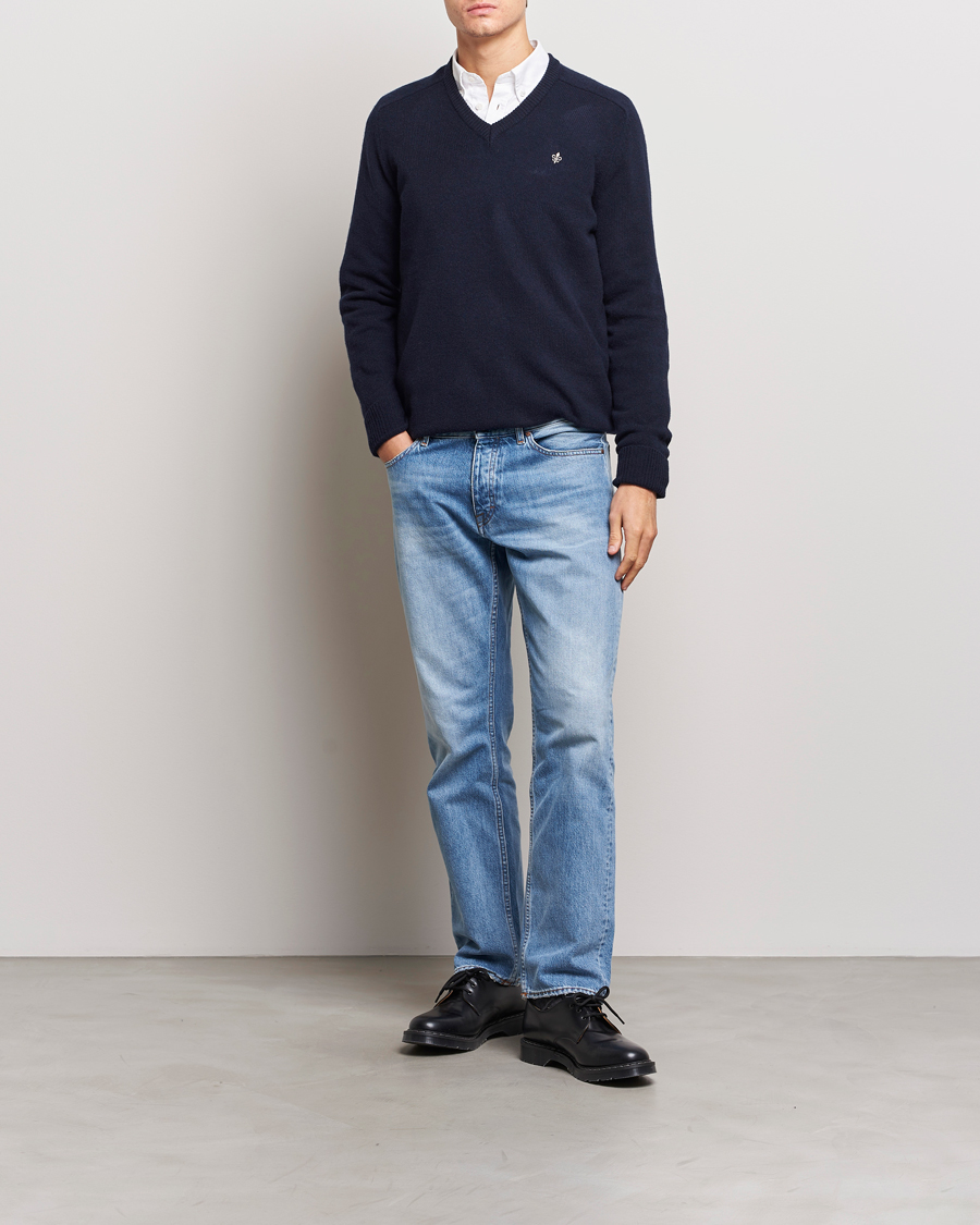 Men | Sweaters & Knitwear | Morris | Newton V-neck Navy