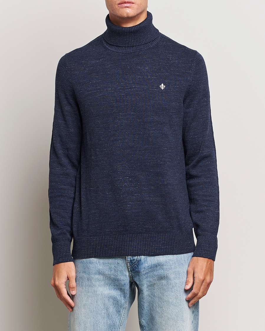 Men | Sweaters & Knitwear | Morris | Randal Heavy Cotton Rollneck Navy