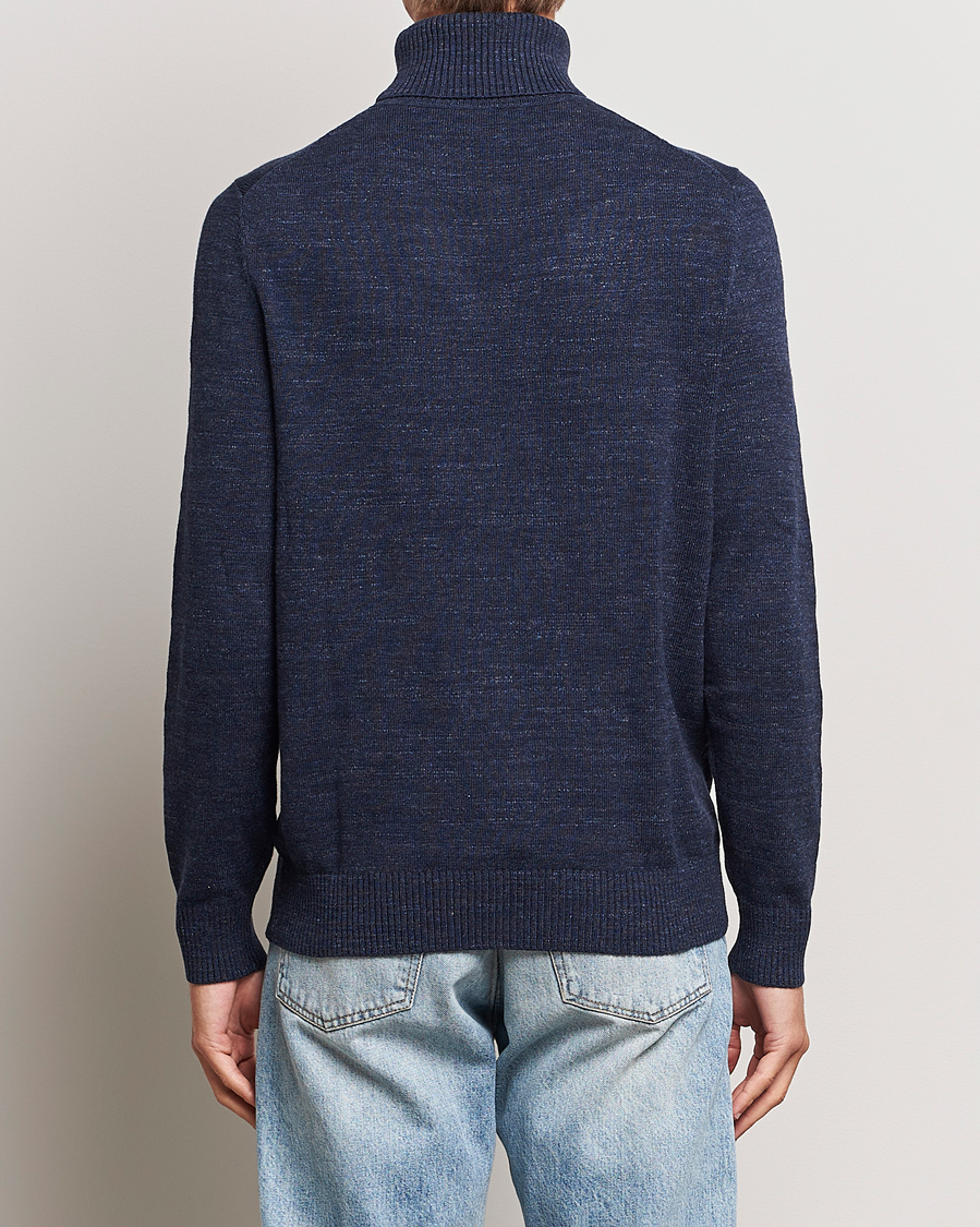 Men | Sweaters & Knitwear | Morris | Randal Heavy Cotton Rollneck Navy