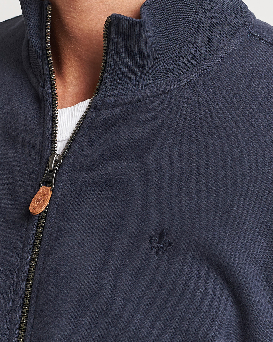Men | Sweaters & Knitwear | Morris | Warren Sweat Zip Cardigan Old Blue