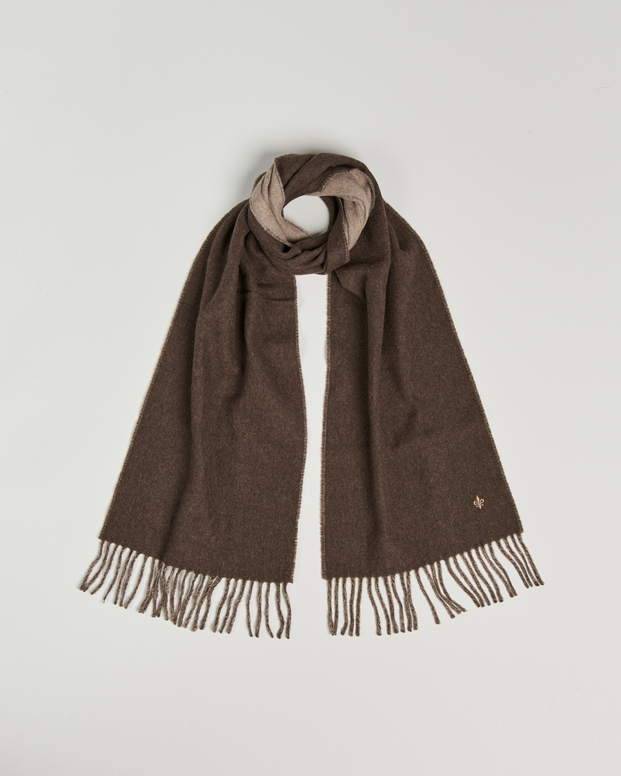 Men | Morris Double Face Wool Scarf Brown | Morris | Double Face Wool Scarf Brown
