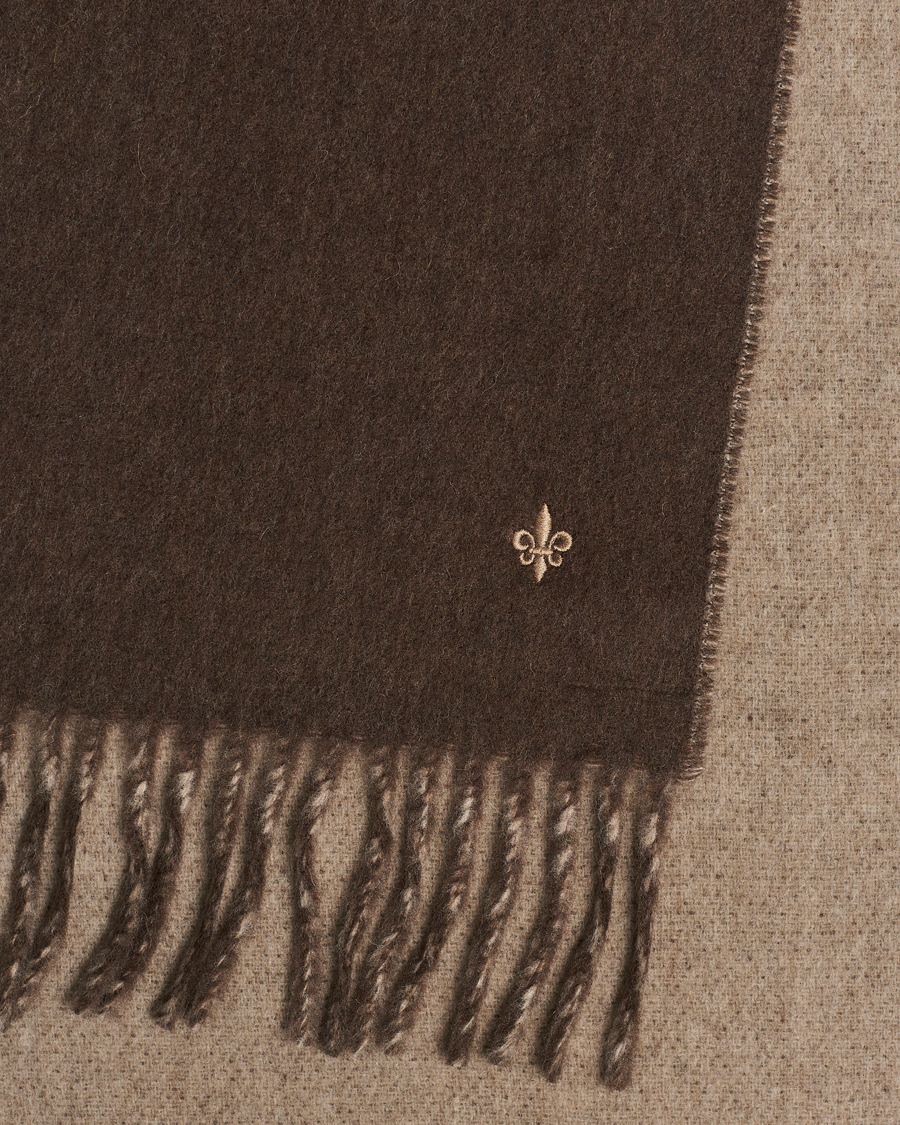 Men | Morris Double Face Wool Scarf Brown | Morris | Double Face Wool Scarf Brown