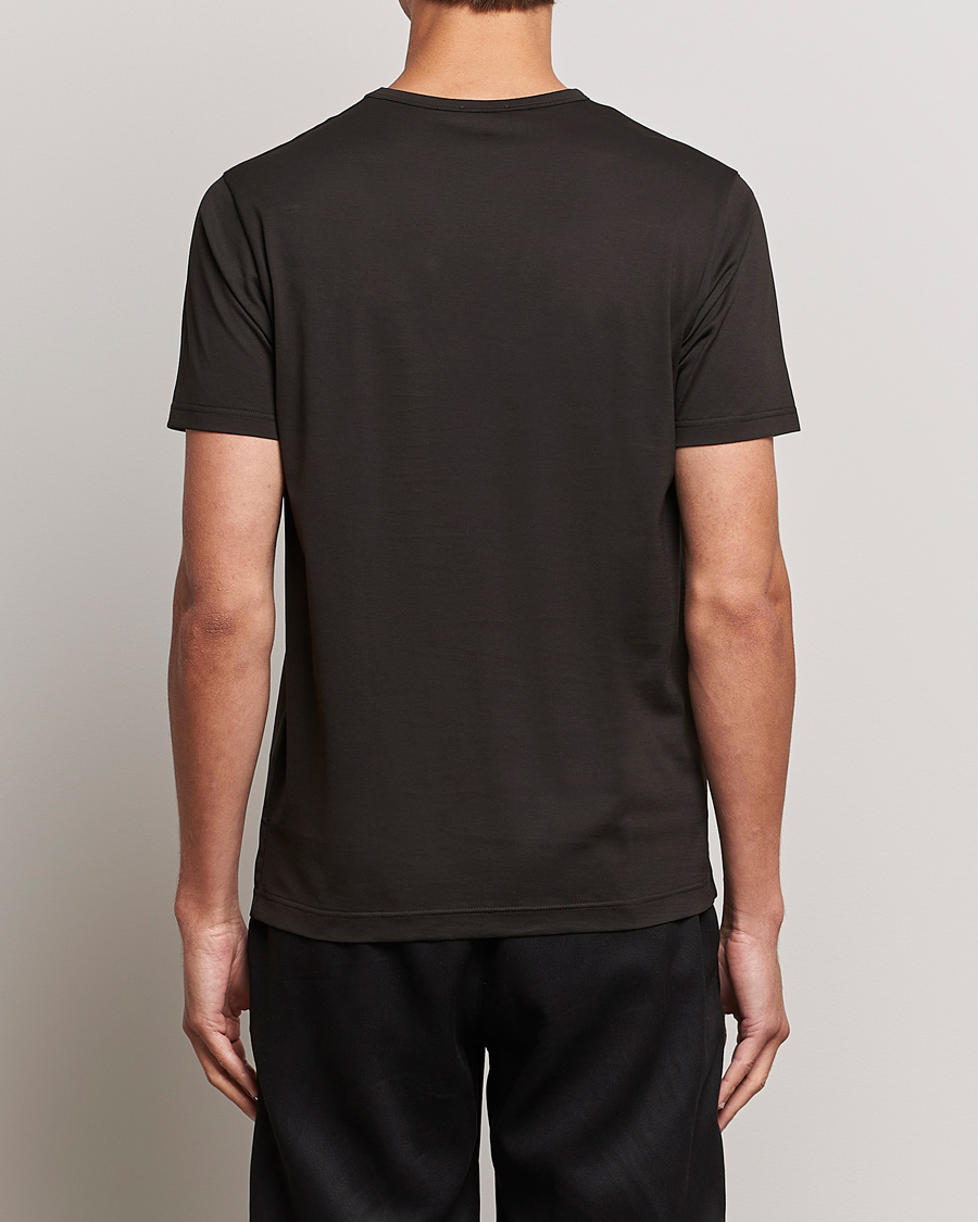 Men | T-Shirts | Sunspel | Crew Neck Cotton Tee Coffee