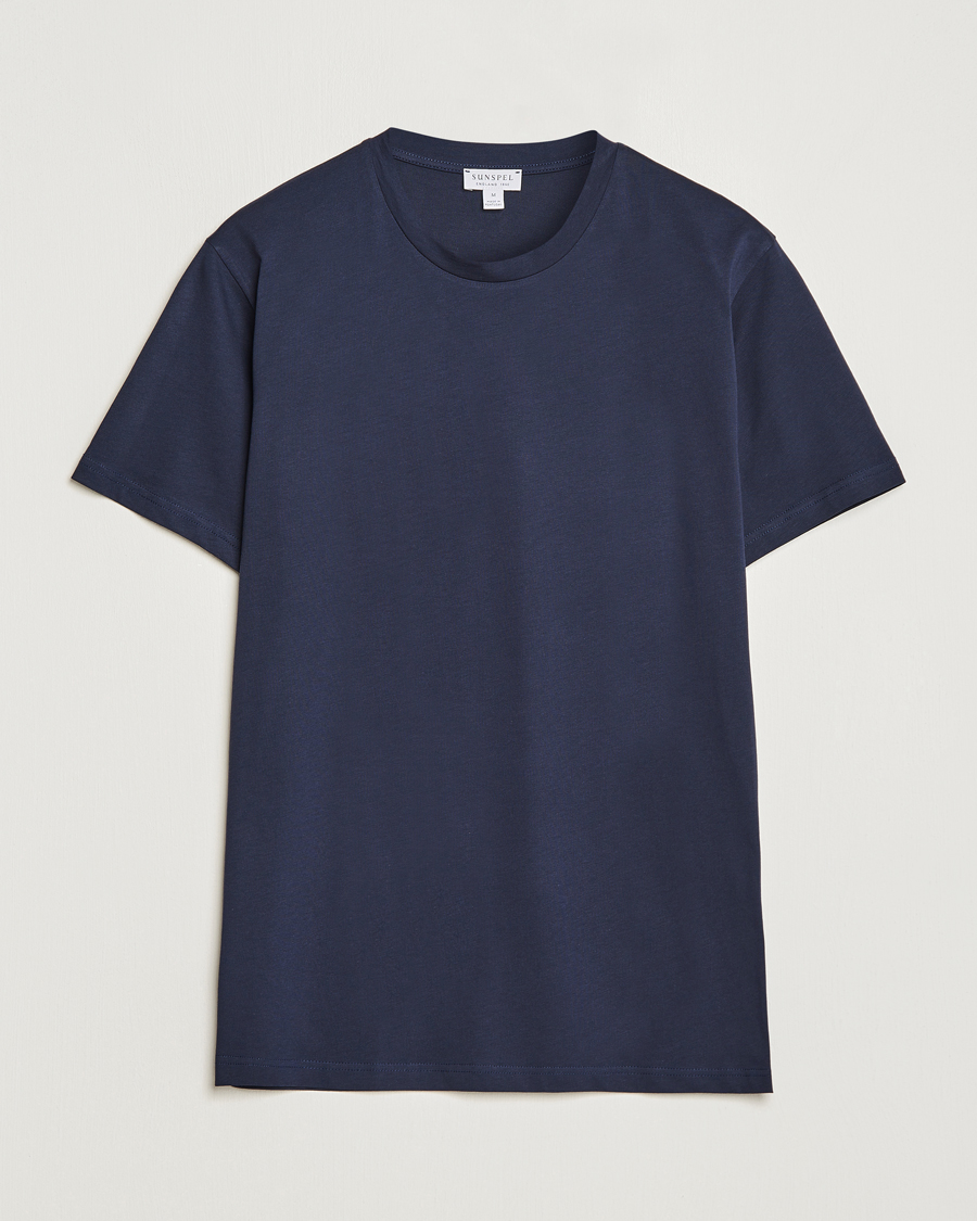 Men | T-Shirts | Sunspel | Riviera Organic Tee Navy