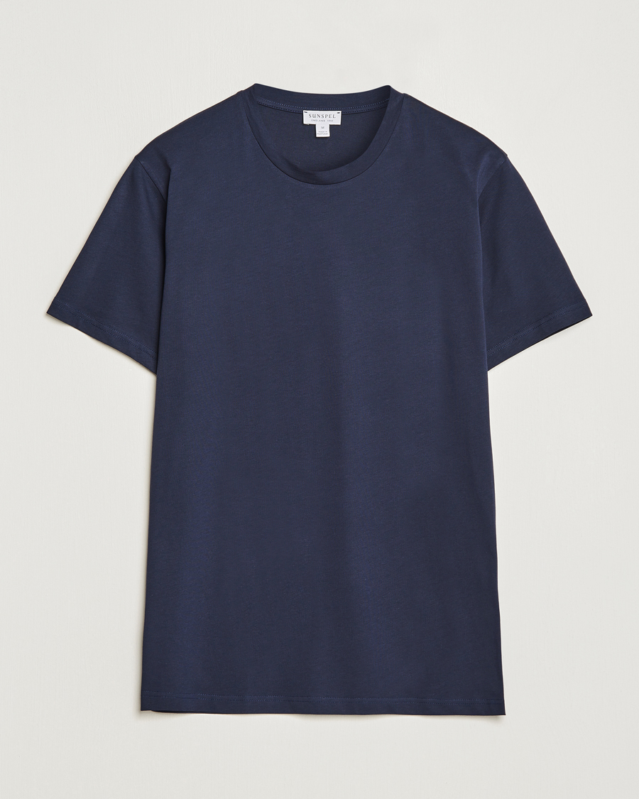 Men | T-Shirts | Sunspel | Riviera Midweight T-Shirt Navy