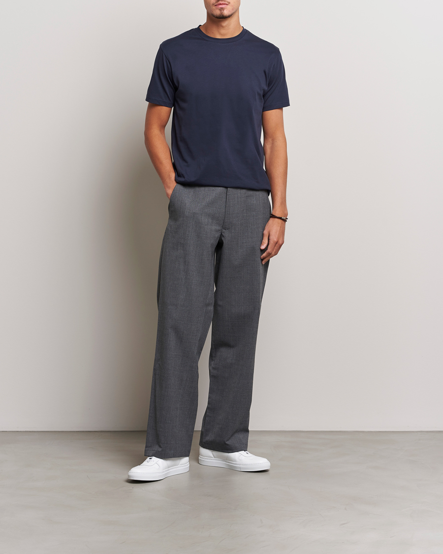 Men | T-Shirts | Sunspel | Riviera Midweight T-Shirt Navy