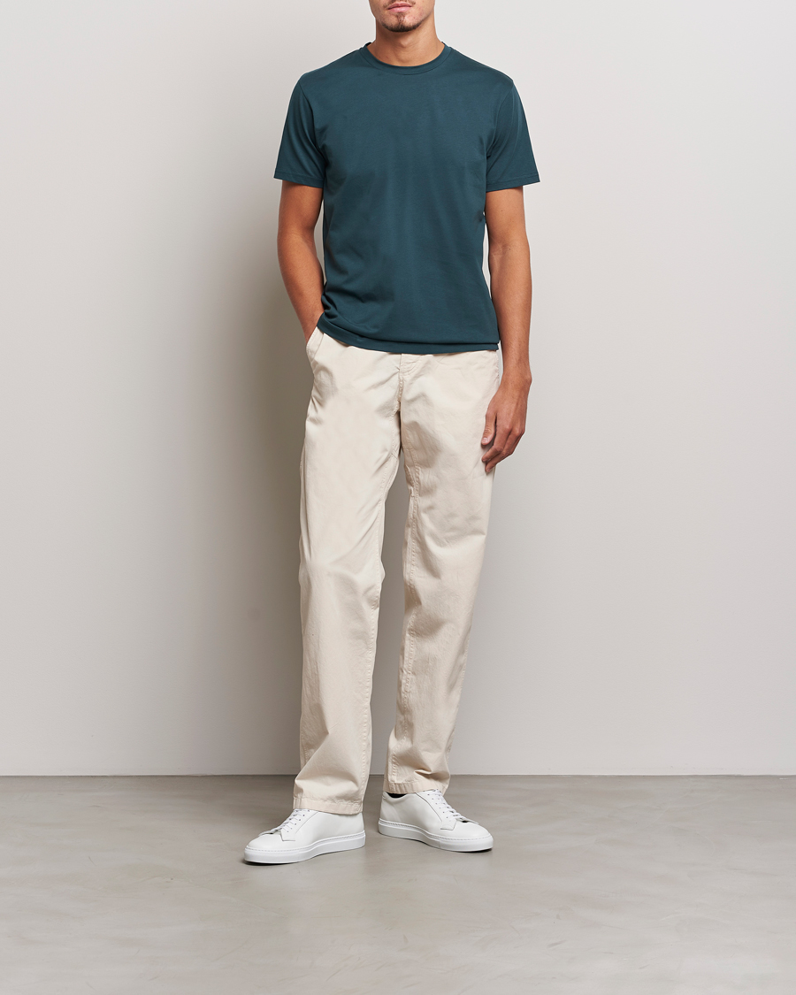 Men | T-Shirts | Sunspel | Riviera Midweight Tee Peacock