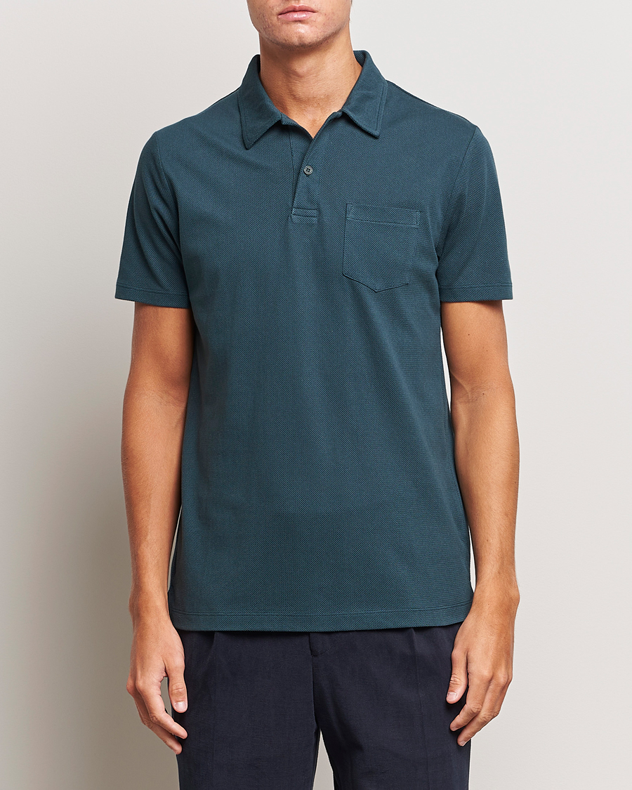 Men | Polo Shirts | Sunspel | Riviera Polo Shirt Peacock