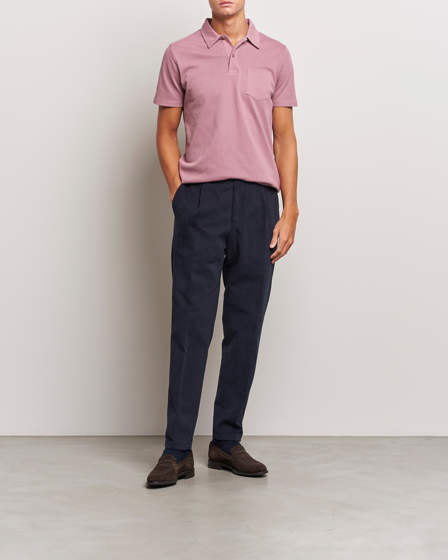 Men | Polo Shirts | Sunspel | Riviera Polo Shirt Vintage Pink