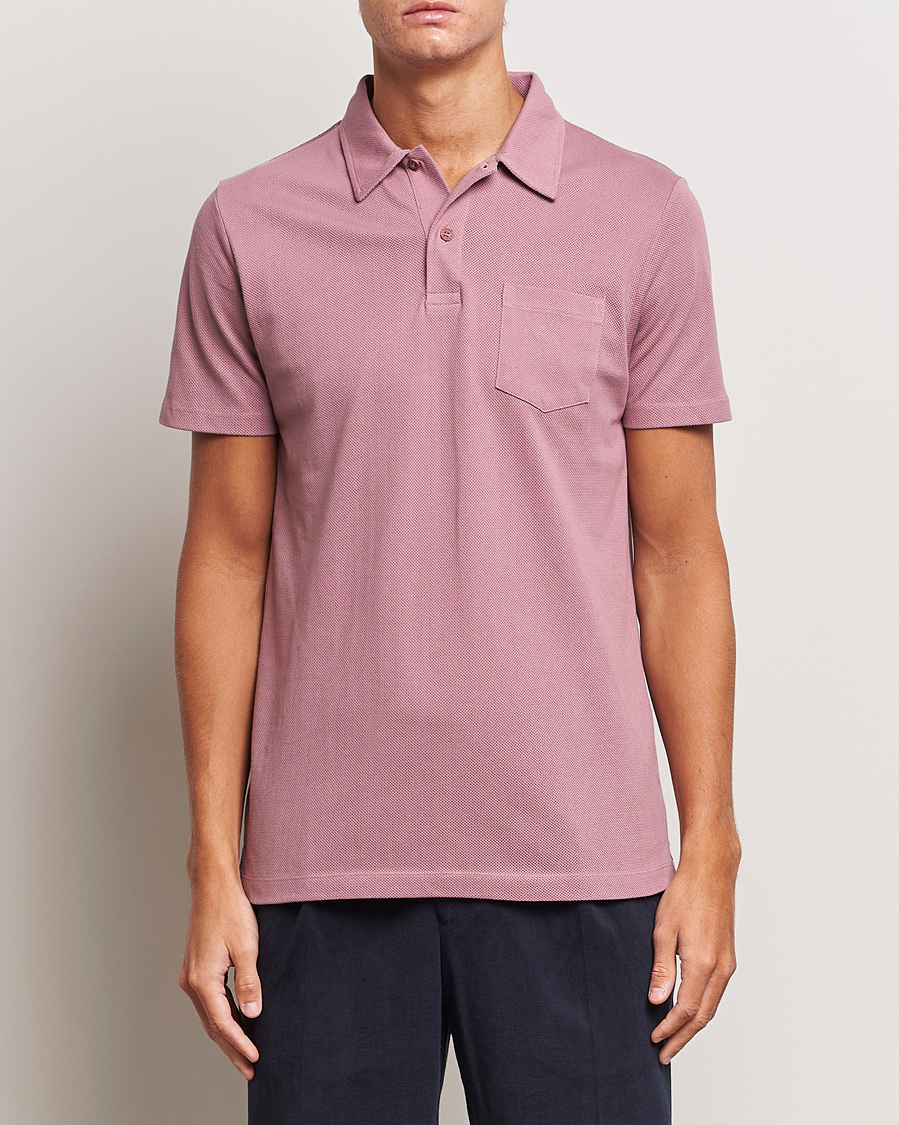 Men |  | Sunspel | Riviera Polo Shirt Vintage Pink
