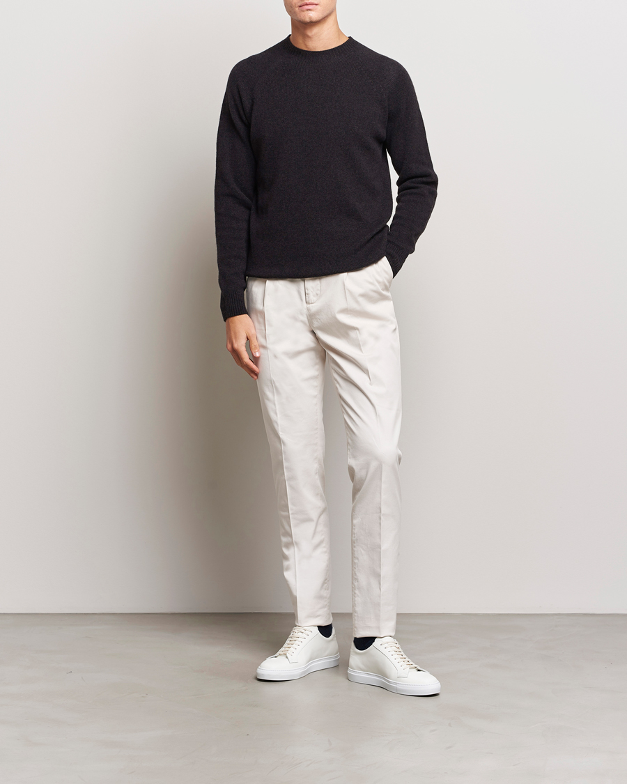 Men | Sweaters & Knitwear | Sunspel | Lambswool Crewneck Coffee Twist