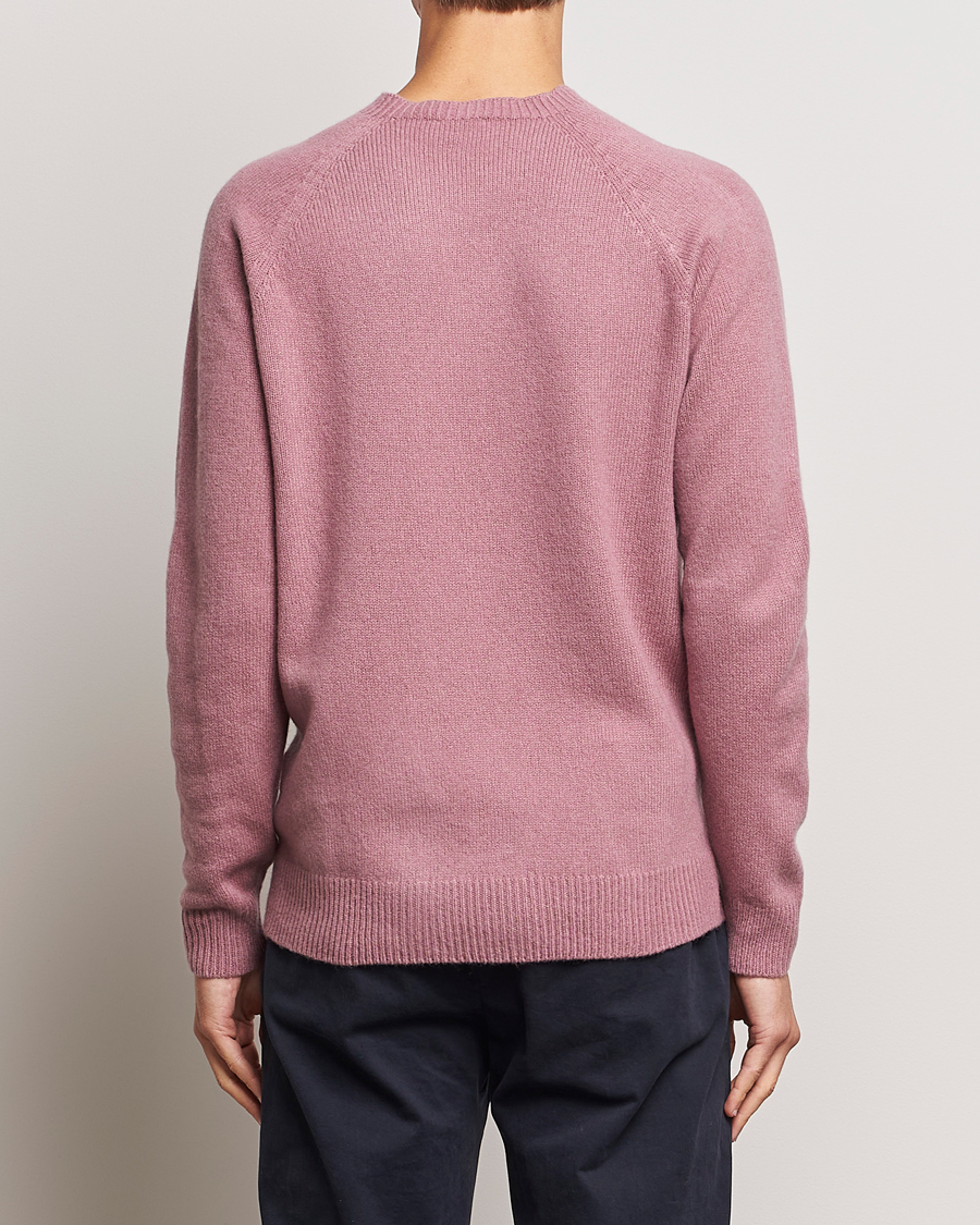 Men | Sweaters & Knitwear | Sunspel | Lambswool Crewneck Vintage Pink