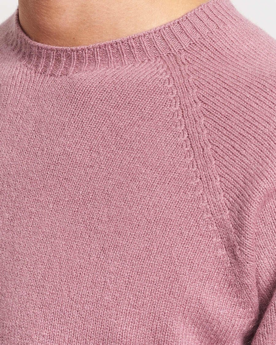 Men | Sweaters & Knitwear | Sunspel | Lambswool Crewneck Vintage Pink