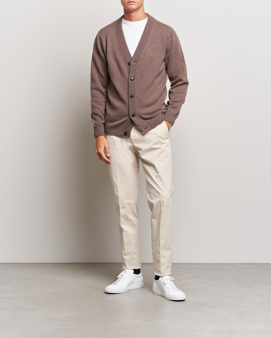 Men | Sweaters & Knitwear | Sunspel | Lambswool Cardigan Cedar