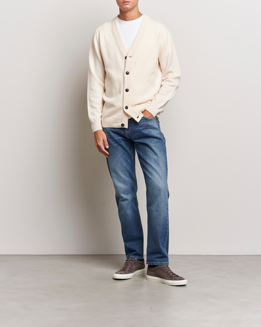 Men | Sweaters & Knitwear | Sunspel | Lambswool Cardigan Ecru