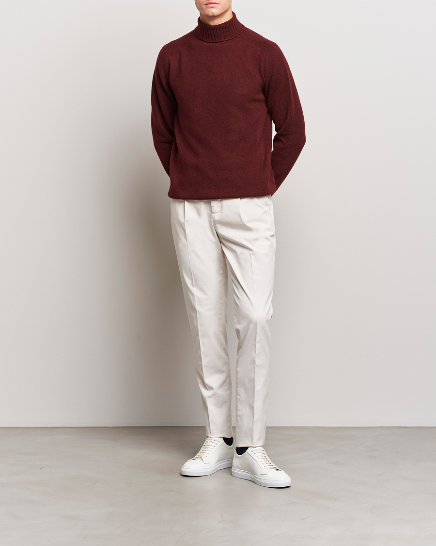 Men | Sweaters & Knitwear | Sunspel | Lambswool Rollneck Maroon