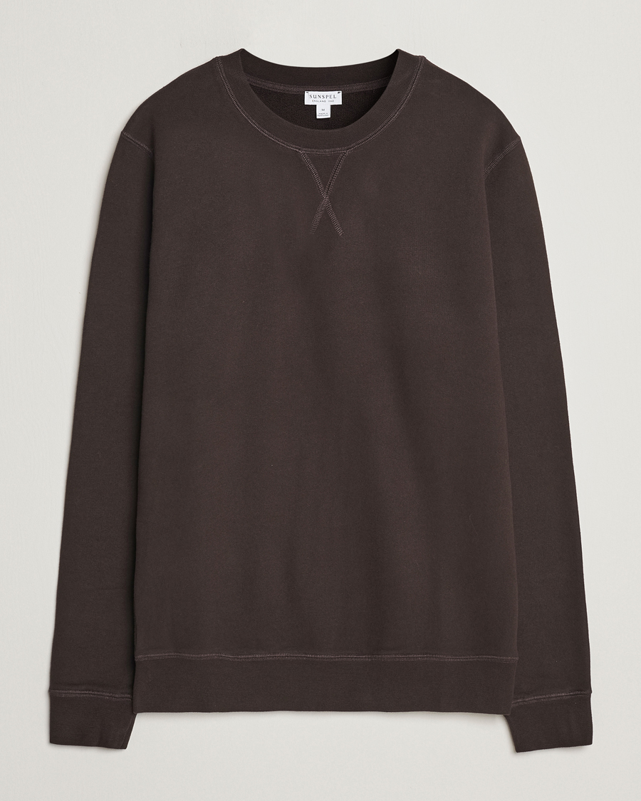 Men | Sweaters & Knitwear | Sunspel | Loopback Sweatshirt Coffee