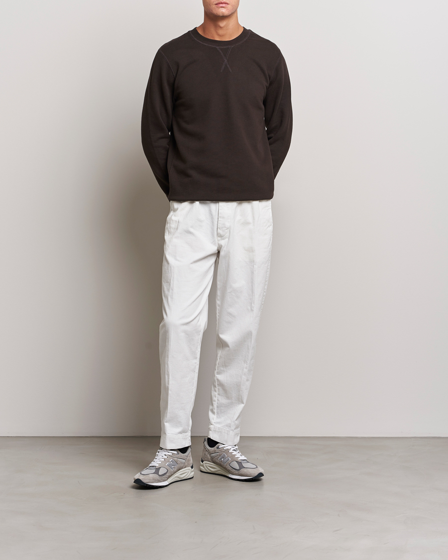 Men | Sweaters & Knitwear | Sunspel | Loopback Sweatshirt Coffee