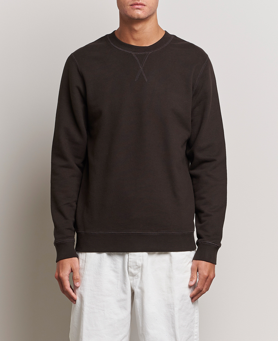 Men | Sweaters & Knitwear | Sunspel | Loopback Sweatshirt Coffee