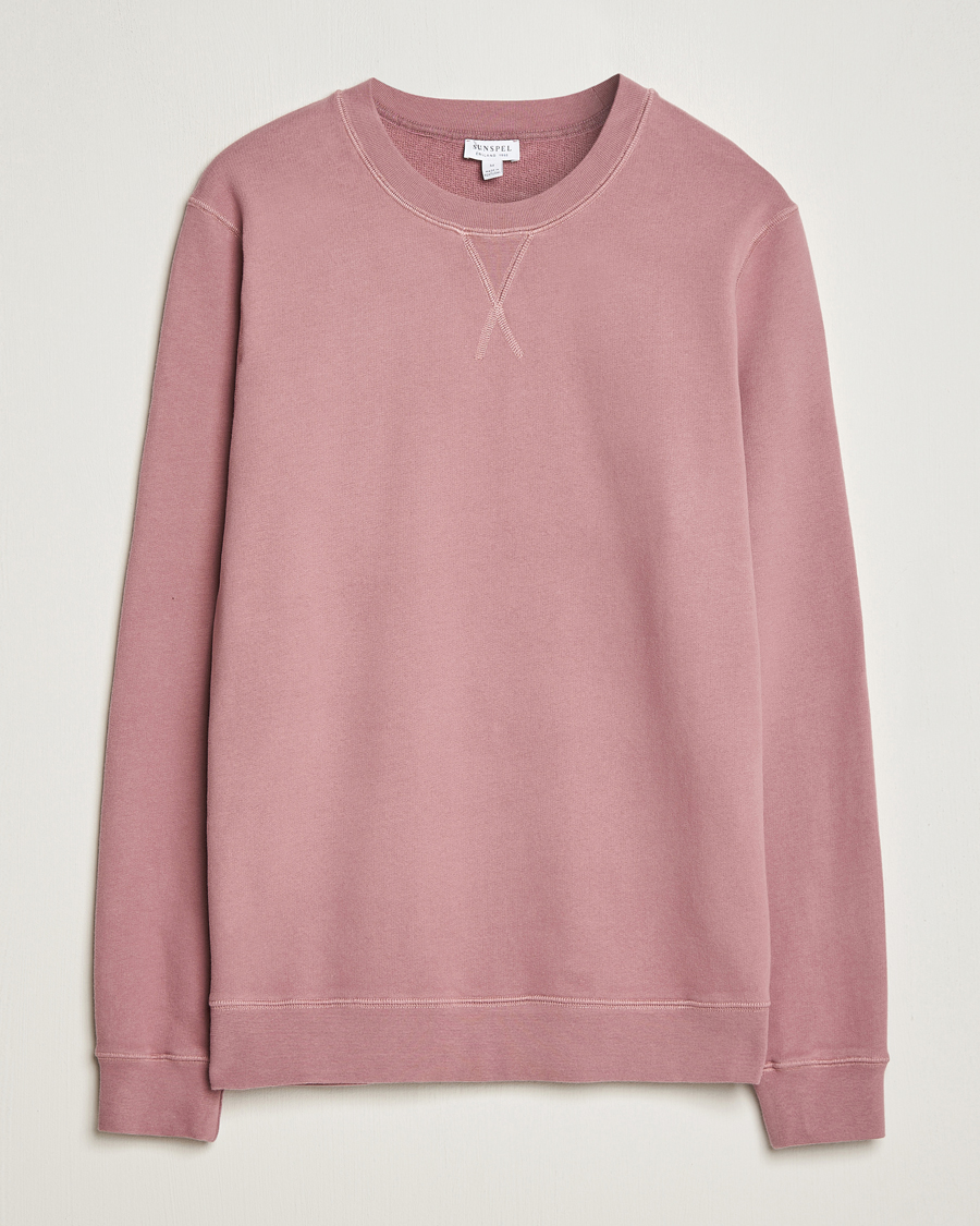 Men | Sweaters & Knitwear | Sunspel | Loopback Sweatshirt Vintage Pink
