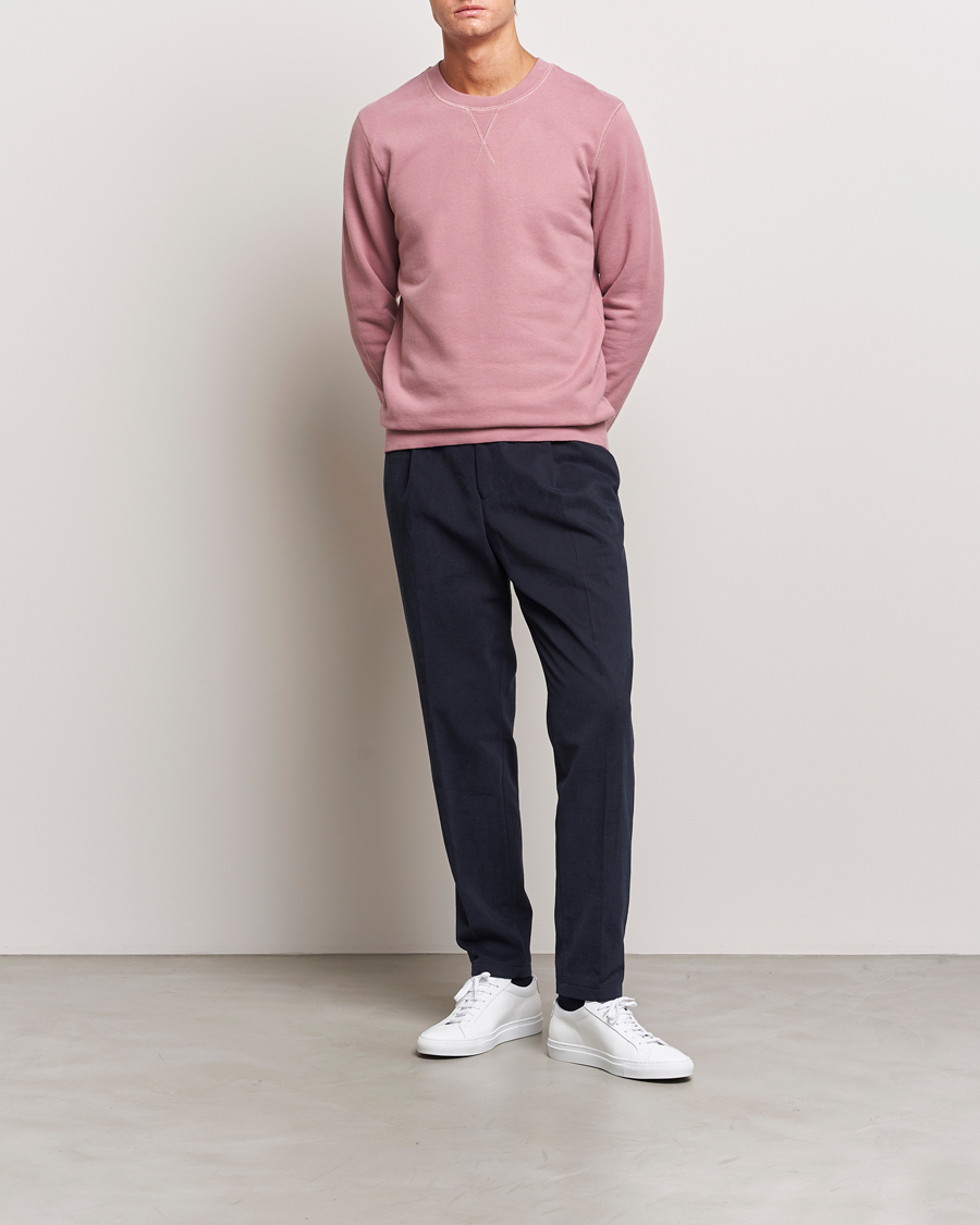 Men | Sweaters & Knitwear | Sunspel | Loopback Sweatshirt Vintage Pink