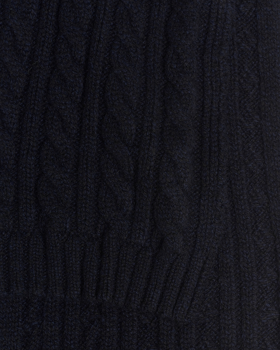 Men | Sunspel Lambswool Cable Scarf Dark Navy | Sunspel | Lambswool Cable Scarf Dark Navy