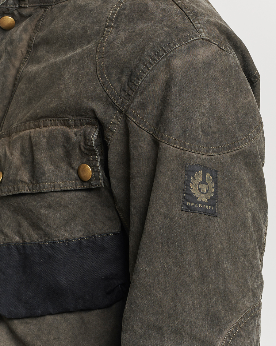 Men | Coats & Jackets | Belstaff | Patched Washed Waxed Trailmaster Fossil