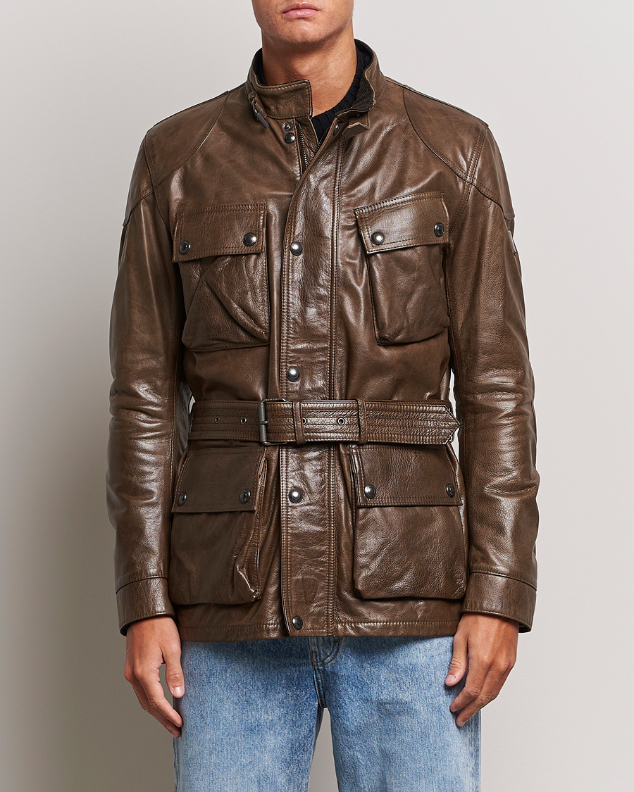 Men | Coats & Jackets | Belstaff | Trailmaster Panther Leather Jacket Antique Bronze