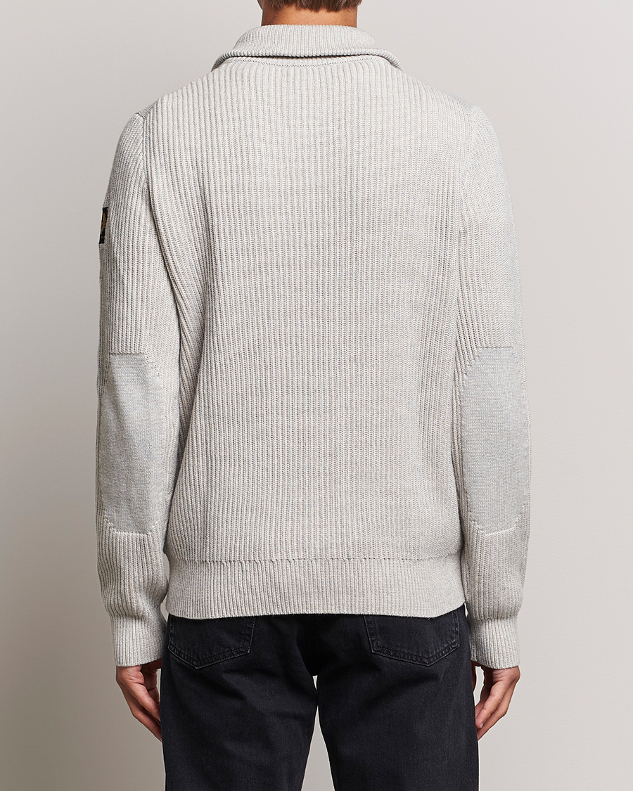 Men | Sweaters & Knitwear | Belstaff | Stanley Quarter Zip Jumper Old Silver