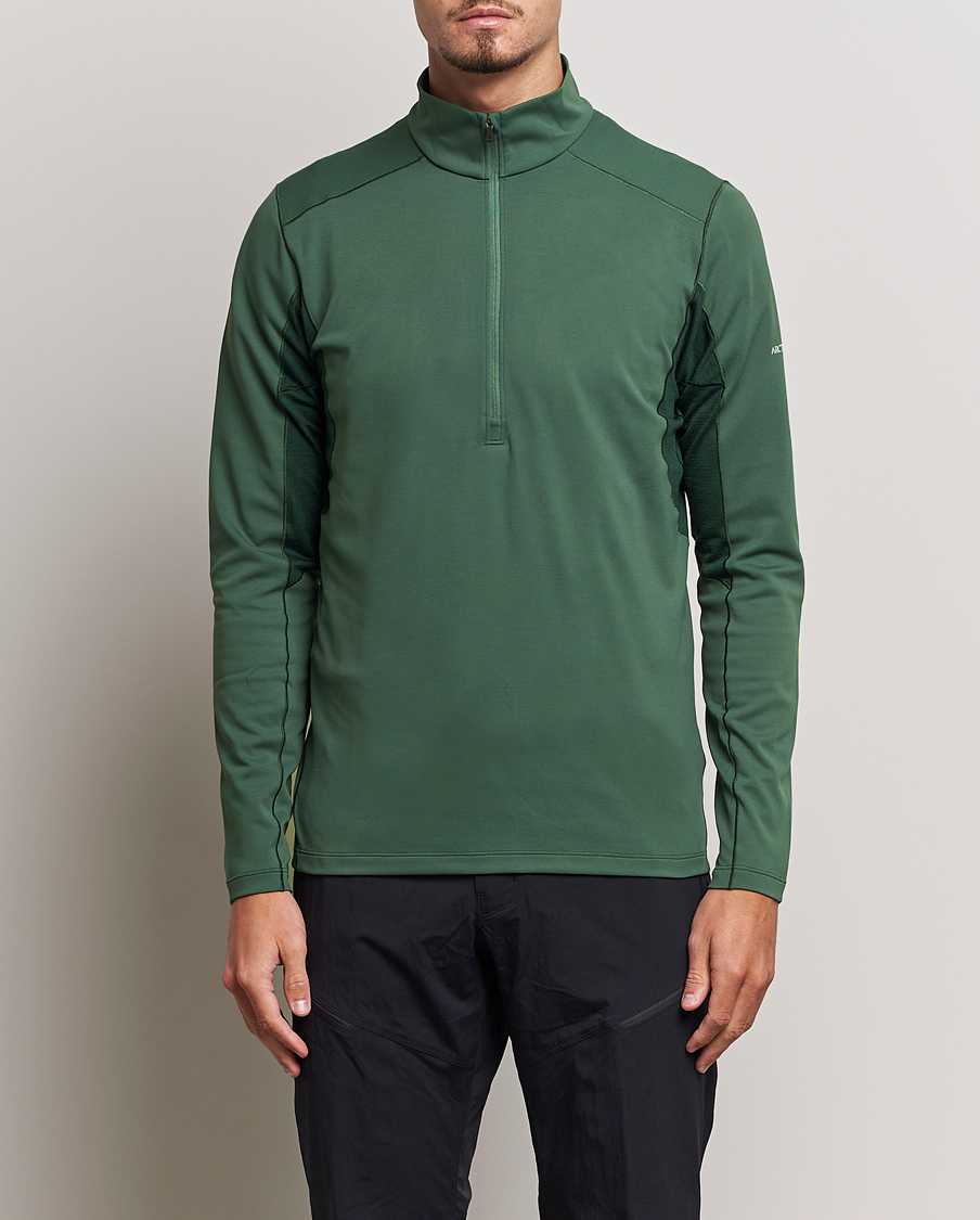 Men | Sweaters & Knitwear | Arc'teryx | Rho Hybrid Half-Zip Boxcar Green