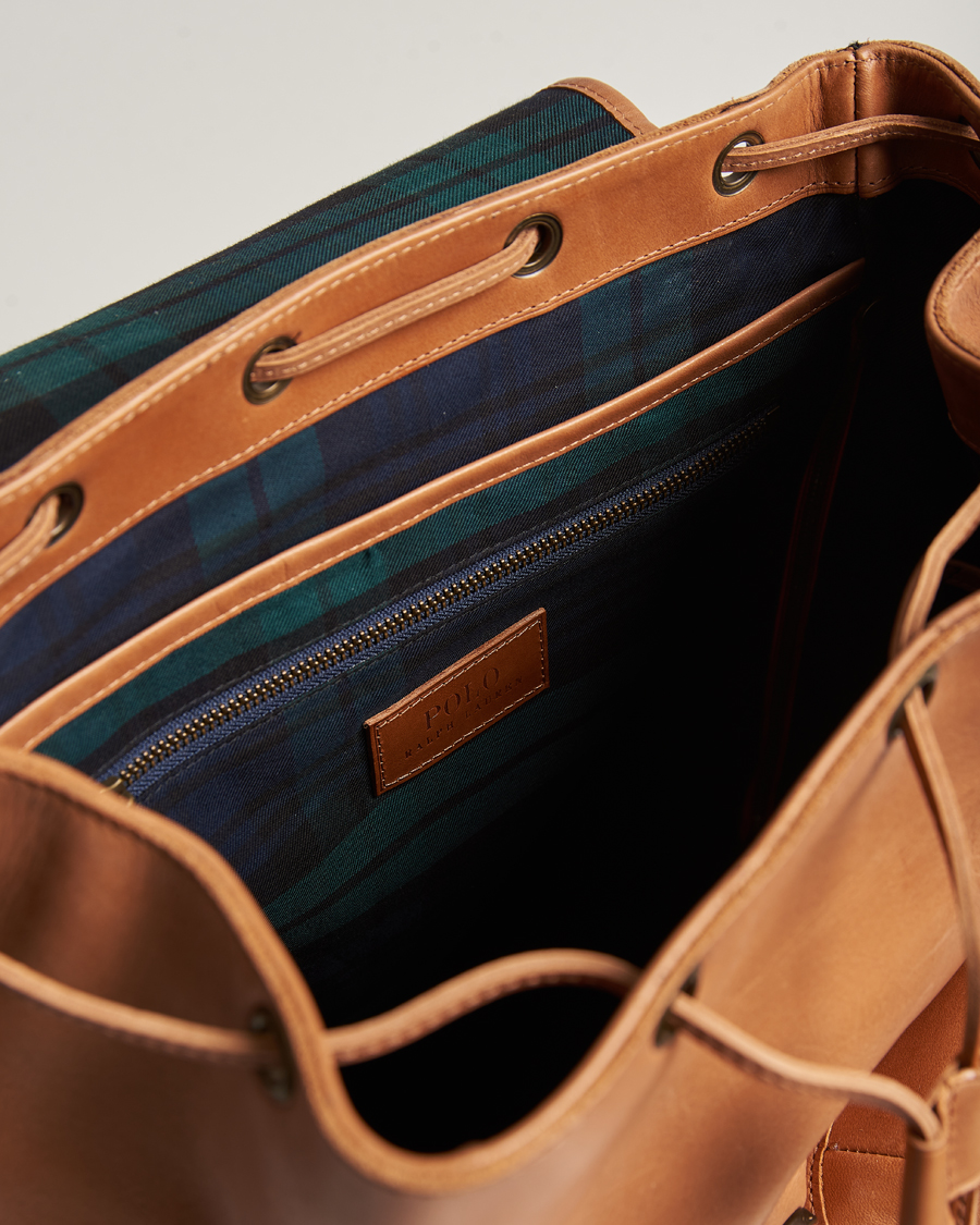 Men | Polo Ralph Lauren Heritage Leather Backpack Tan | Polo Ralph Lauren | Heritage Leather Backpack Tan