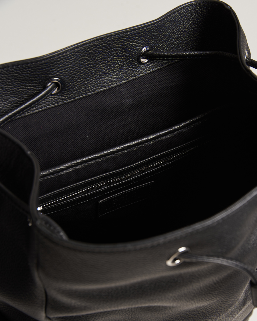 Men | Polo Ralph Lauren Flap Leather Backpack Black | Polo Ralph Lauren | Flap Leather Backpack Black