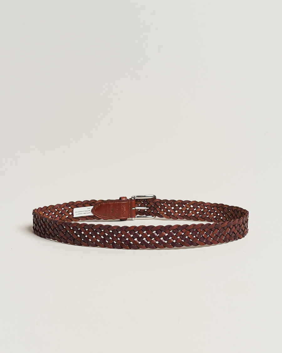 Men |  | Polo Ralph Lauren | Braided Leather Belt Dark Brown