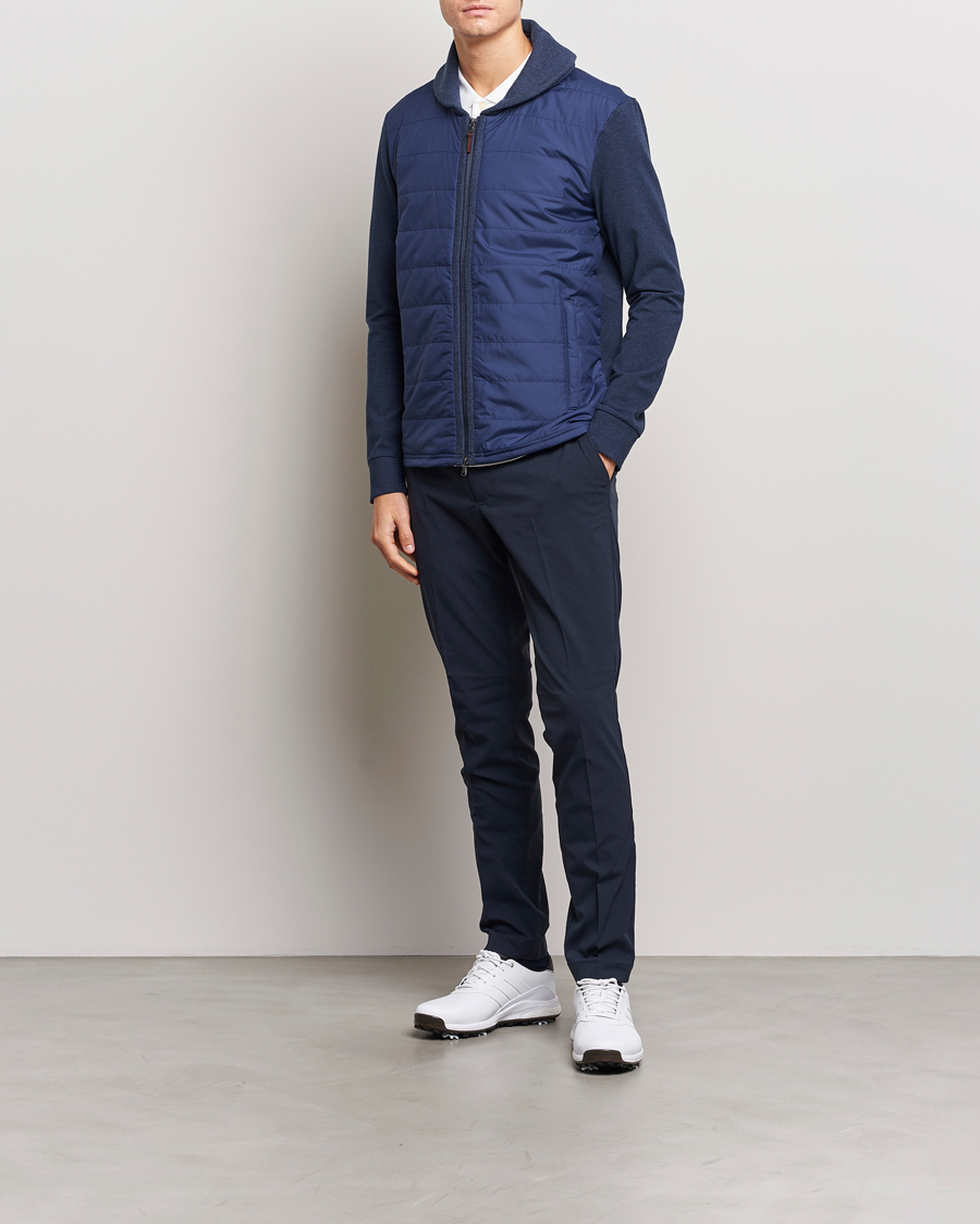 Men | Sweaters & Knitwear | RLX Ralph Lauren | Fine Terry Cardigan Blue Heather