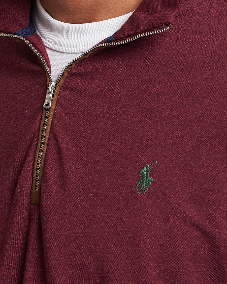 Men | Sweaters & Knitwear | Polo Ralph Lauren Golf | Terry Jersey Half Zip Sweater Wine Heather