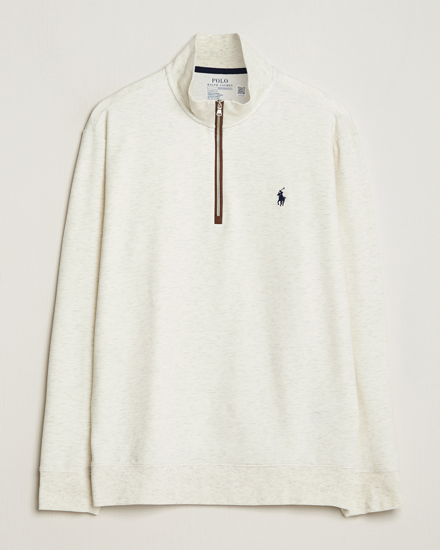 Men | Sweaters & Knitwear | Polo Ralph Lauren Golf | Terry Jersey Half Zip Sweater Oatmeal Heather