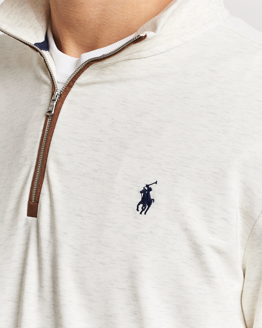 Men | Sweaters & Knitwear | Polo Ralph Lauren Golf | Terry Jersey Half Zip Sweater Oatmeal Heather