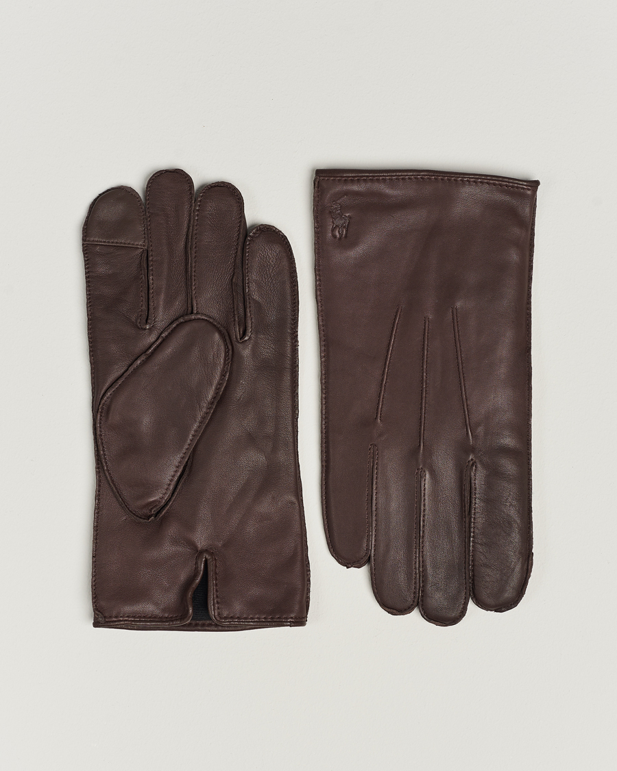 Men | Polo Ralph Lauren Leather Gloves Dark Brown | Polo Ralph Lauren | Leather Gloves Dark Brown