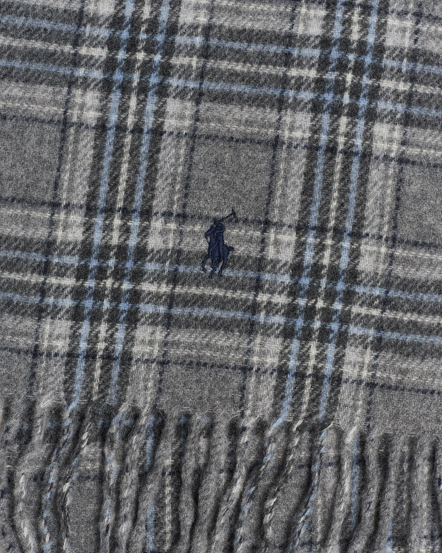 Men | Polo Ralph Lauren Wool Checked Scarf Grey | Polo Ralph Lauren | Wool Checked Scarf Grey