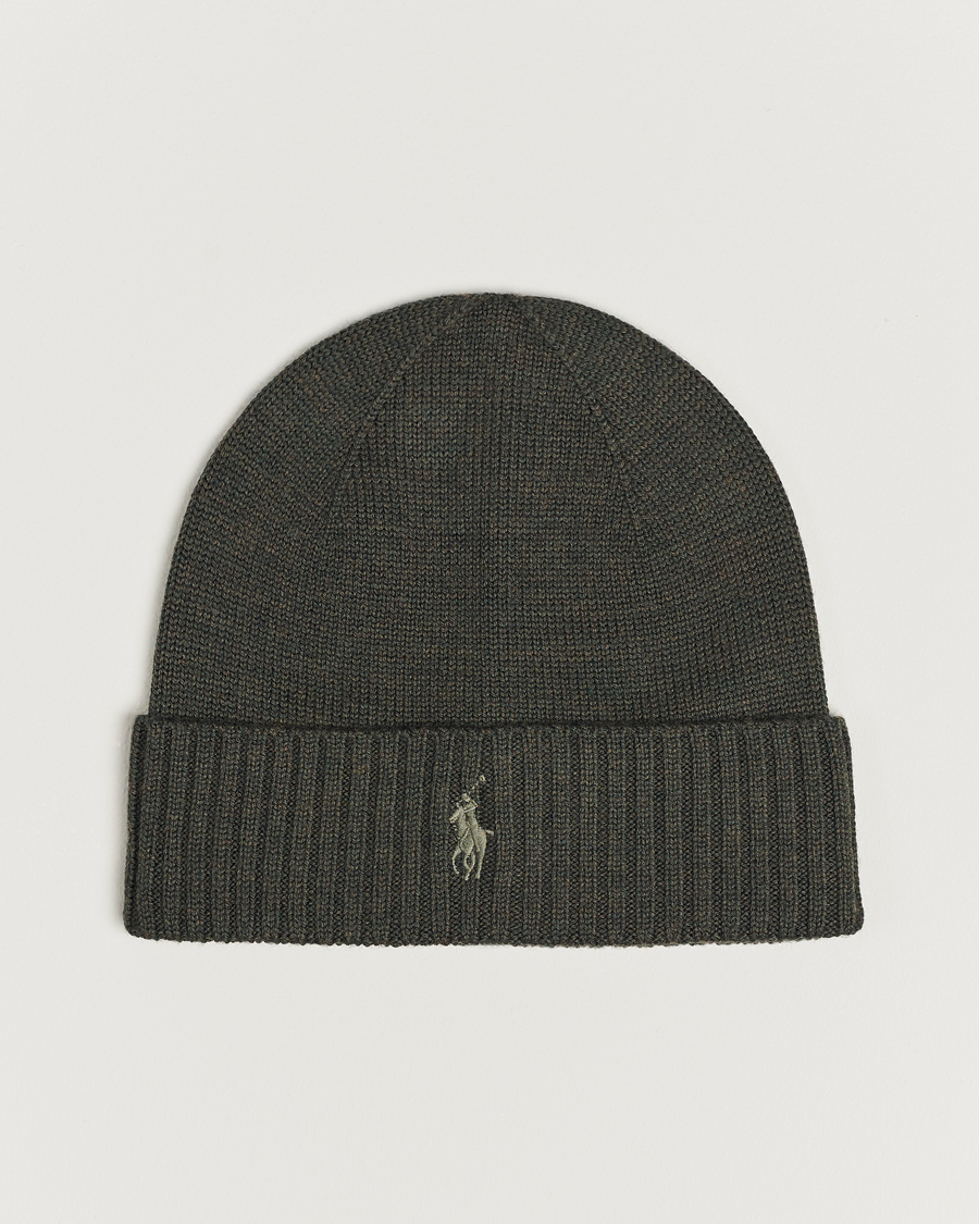Men | Polo Ralph Lauren Merino Wool Beanie Olive Heather | Polo Ralph Lauren | Merino Wool Beanie Olive Heather